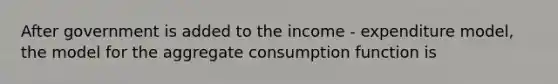 After government is added to the income - expenditure model, the model for the aggregate consumption function is