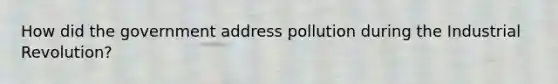 How did the government address pollution during the Industrial Revolution?