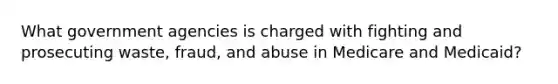 What government agencies is charged with fighting and prosecuting waste, fraud, and abuse in Medicare and Medicaid?