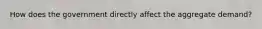 How does the government directly affect the aggregate demand?
