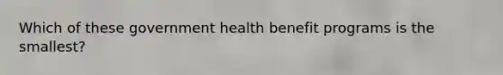 Which of these government health benefit programs is the smallest?