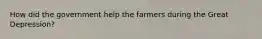 How did the government help the farmers during the Great Depression?