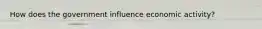 How does the government influence economic activity?