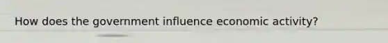 How does the government influence economic activity?