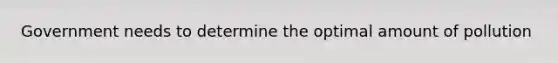 Government needs to determine the optimal amount of pollution