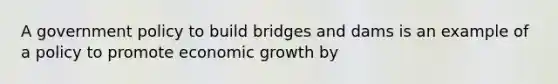 A government policy to build bridges and dams is an example of a policy to promote economic growth by