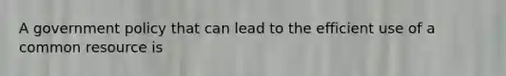 A government policy that can lead to the efficient use of a common resource is