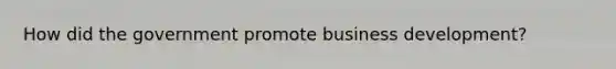 How did the government promote business development?