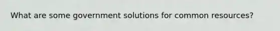 What are some government solutions for common resources?