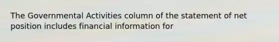 The Governmental Activities column of the statement of net position includes financial information for