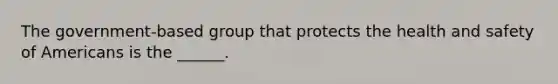 The government-based group that protects the health and safety of Americans is the ______.
