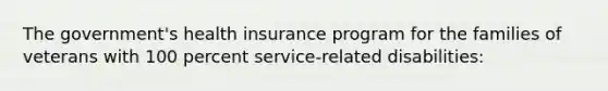 The government's health insurance program for the families of veterans with 100 percent service-related disabilities: