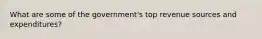 What are some of the government's top revenue sources and expenditures?