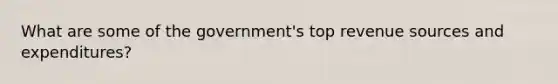 What are some of the government's top revenue sources and expenditures?