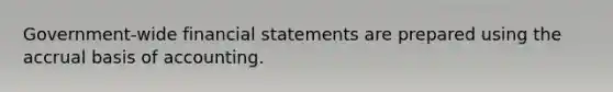 Government-wide financial statements are prepared using the accrual basis of accounting.