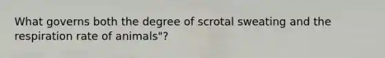 What governs both the degree of scrotal sweating and the respiration rate of animals"?