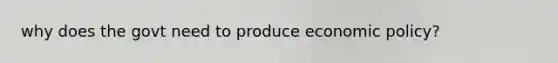 why does the govt need to produce economic policy?