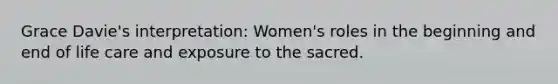 Grace Davie's interpretation: Women's roles in the beginning and end of life care and exposure to the sacred.