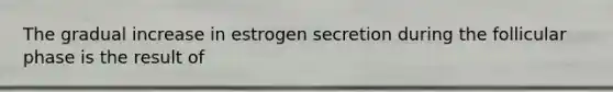 The gradual increase in estrogen secretion during the follicular phase is the result of