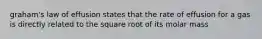 graham's law of effusion states that the rate of effusion for a gas is directly related to the square root of its molar mass
