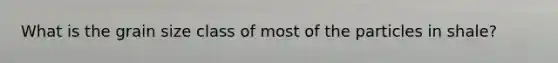 What is the grain size class of most of the particles in shale?