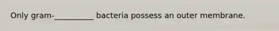 Only gram-__________ bacteria possess an outer membrane.