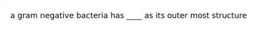 a gram negative bacteria has ____ as its outer most structure