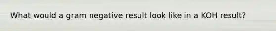 What would a gram negative result look like in a KOH result?