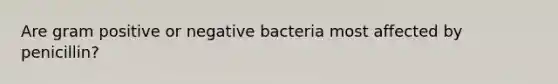 Are gram positive or negative bacteria most affected by penicillin?