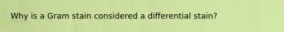 Why is a Gram stain considered a differential stain?