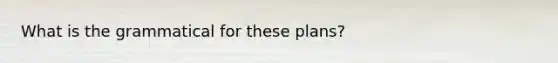 What is the grammatical for these plans?