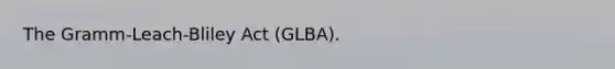 The Gramm-Leach-Bliley Act (GLBA).