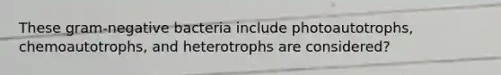 These gram-negative bacteria include photoautotrophs, chemoautotrophs, and heterotrophs are considered?