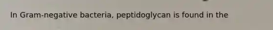 In Gram-negative bacteria, peptidoglycan is found in the