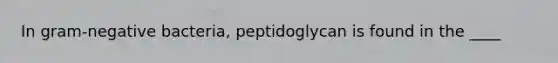 In gram-negative bacteria, peptidoglycan is found in the ____