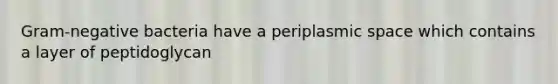 Gram-negative bacteria have a periplasmic space which contains a layer of peptidoglycan