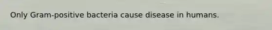 Only Gram-positive bacteria cause disease in humans.