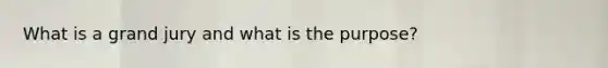 What is a grand jury and what is the purpose?