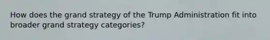 How does the grand strategy of the Trump Administration fit into broader grand strategy categories?