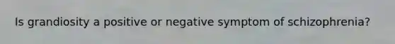 Is grandiosity a positive or negative symptom of schizophrenia?