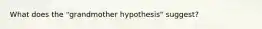 What does the "grandmother hypothesis" suggest?