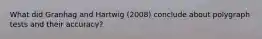 What did Granhag and Hartwig (2008) conclude about polygraph tests and their accuracy?
