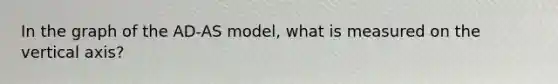 In the graph of the AD-AS model, what is measured on the vertical axis?