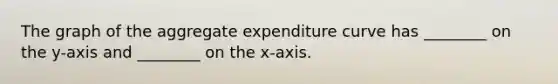 The graph of the aggregate expenditure curve has ________ on the y-axis and ________ on the x-axis.