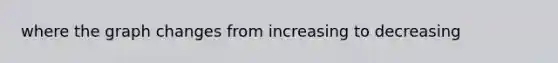 where the graph changes from increasing to decreasing