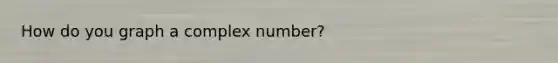 How do you graph a complex number?