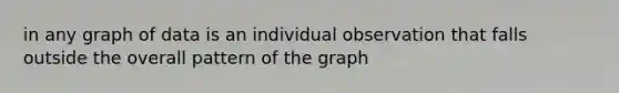 in any graph of data is an individual observation that falls outside the overall pattern of the graph