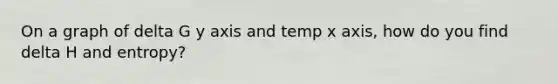 On a graph of delta G y axis and temp x axis, how do you find delta H and entropy?