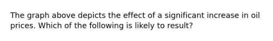 The graph above depicts the effect of a significant increase in oil prices. Which of the following is likely to result?