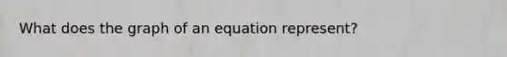 What does the graph of an equation represent?